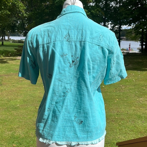 CA Sport vintage linen blend top S-M - Picture 3 of 10